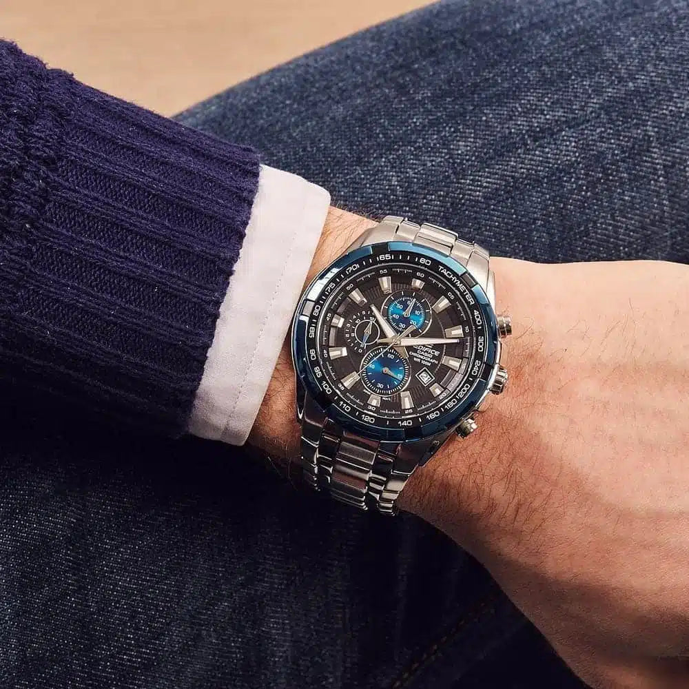 Casio Edifice EF-539D-1A2V Men’s Chronograph Watch – Black Dial, Stainless Steel Bracelet, Quartz Movement