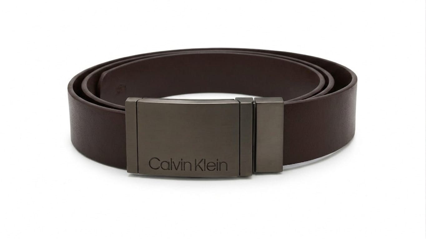 Calvin Klein Men's Reversible Belt – Black & Brown Leather with Premium Gunmetal Buckle#021