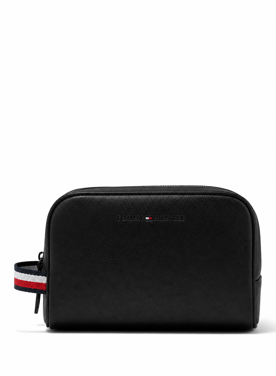 Tommy Hilfiger Polished Black Leather Handbag For Men #39