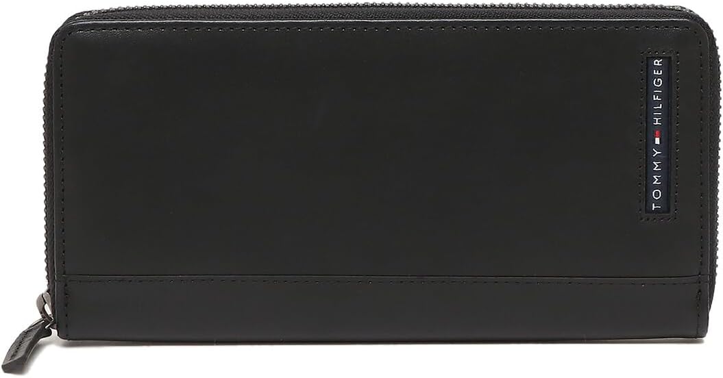 Tommy Hilfiger Zip-Around Wallet – Elegant Black Unisex Modern Design#L-85