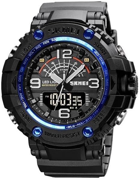 SKMEI 1617BU Men's Digital Sports Watch – Black/Blue