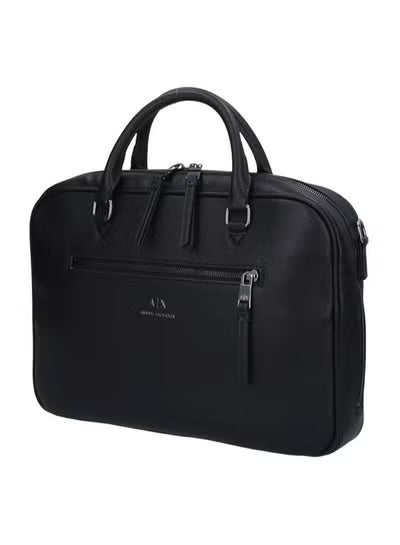 Armani Exchange Black Laptop Bag- Eco-Leather #0004