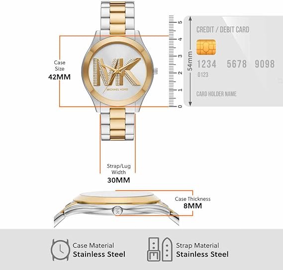 Michael Kors Slim Runway Women’s Watch MK4735 – 42mm Two-Tone Stainless Steel Quartz Timepiece