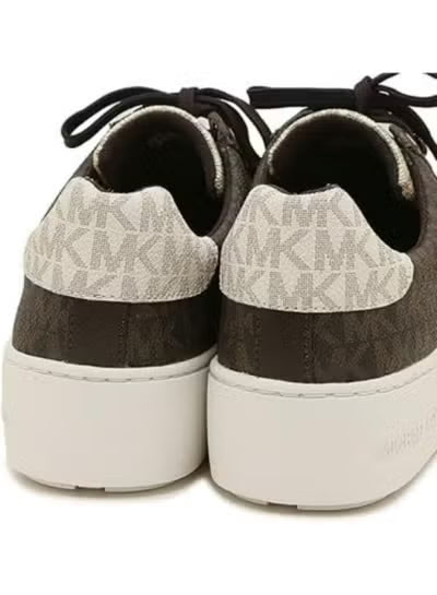 Michael Kors Women’s Poppy Brown Sneakers – Color-Block Logo, Size 11 MK-SHOES-022