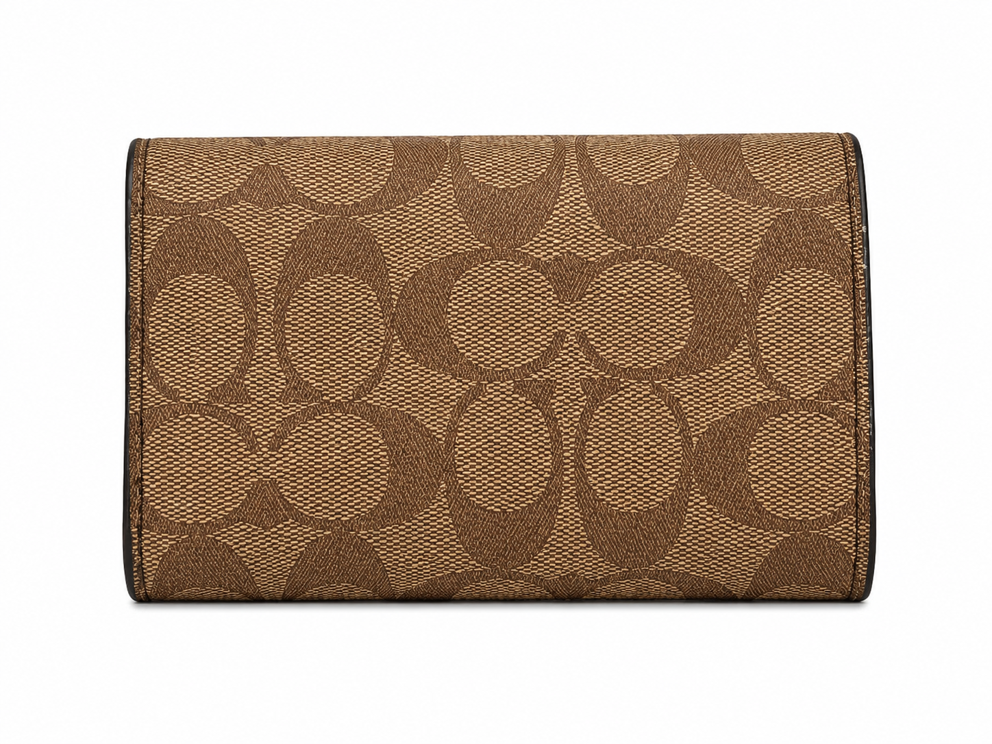 COACH Signature Women's Wallet – Brown | Zip Closure & Snap Button#01
