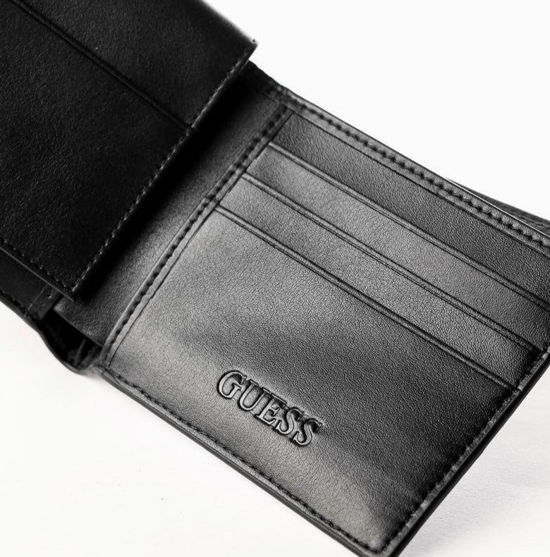 GU Black Leather Wallet For Men #3