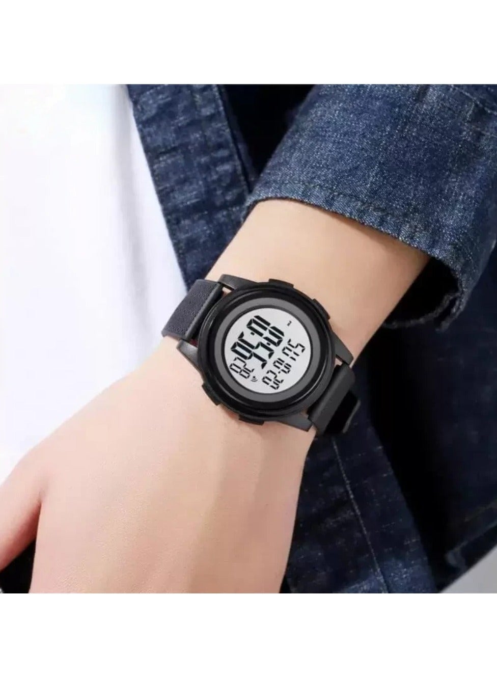 SKMEI 1895 Casual Slim Dial Countdown Sport LED Light Chrono Alarm Digital Wristwatch For Men