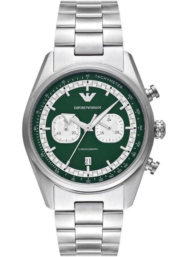 Emporio Armani AR11637 – Green Dial Stainless Steel Chronograph Watch