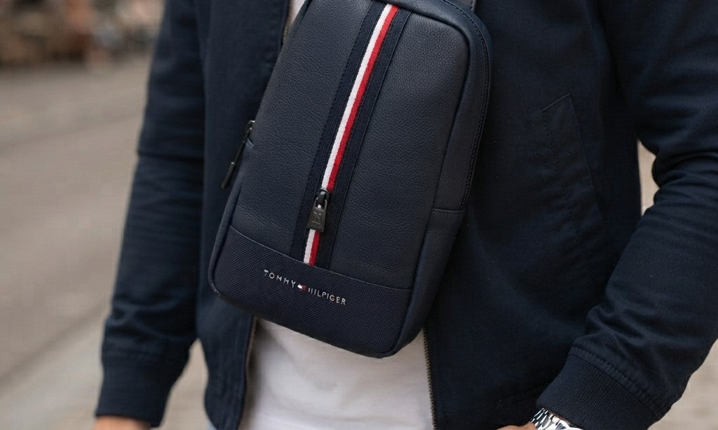 Tommy Hilfiger Men's Navy Blue Crossbody Sling Bag #0072