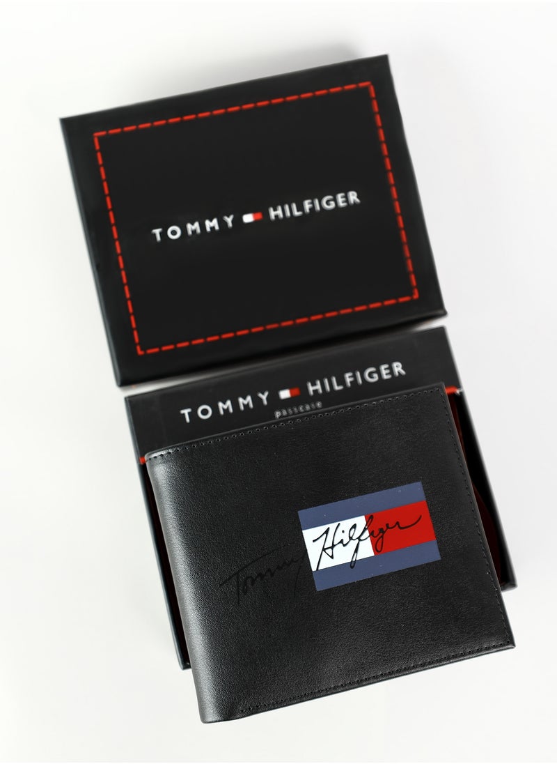 TH Black Leather Wallet For Men 19#