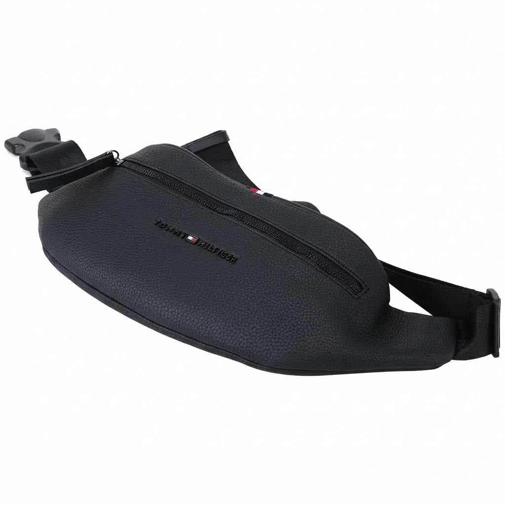 Tommy Hilfiger Men's Leather Spirit Waist Bag - Black