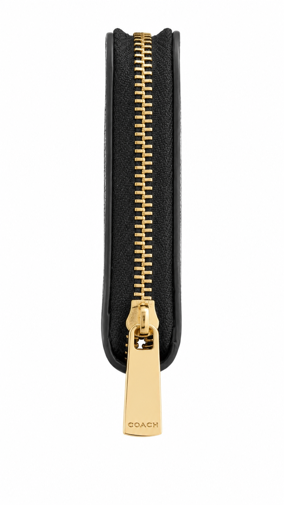 Coach Women's Signature Zip-Around Wallet – Black with Gold-Tone Hardware#07