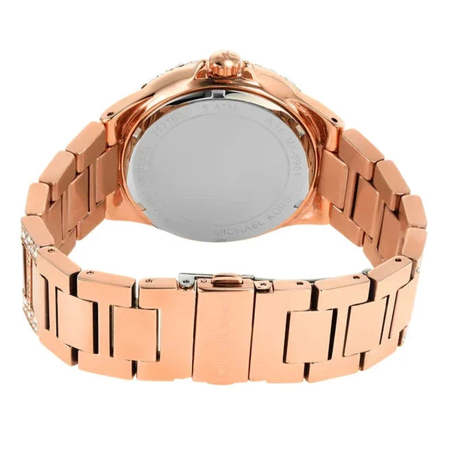 Michael Kors Camille MK6961 Women’s Watch – Rose Gold Dial, Crystal-Set Bezel, Rose Gold Stainless Steel Bracelet, Multifunction, 39mm, 50M Water Resistant