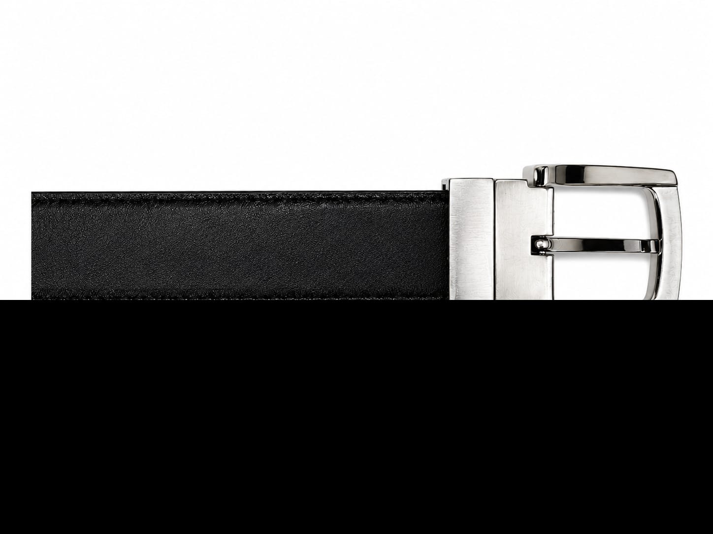 Tommy Hilfiger Men's Reversible Leather Belt – Black & Brown with Silver-Tone Buckle#07