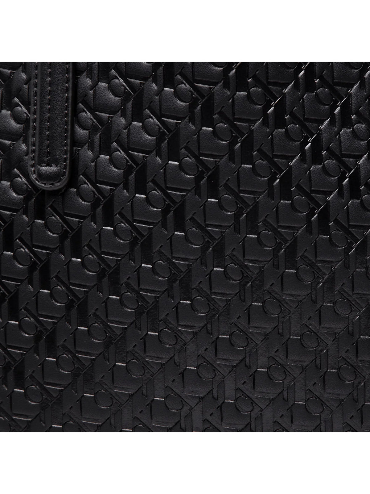 Calvin Klein Jeans Monogram Embossed Black Shopper Tote Bag #0028