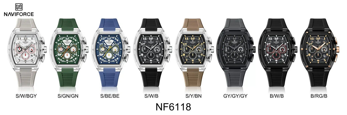 NAVIFORCE NF6118 Men's Chronograph Watch - Black & Rose Gold