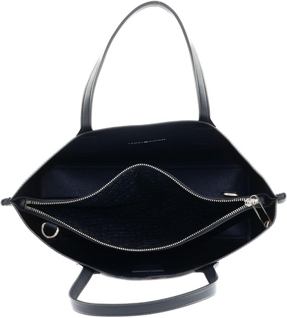 Tommy Hilfiger Iconic Logo Detail Textured Tote Bag – Natural/Milk Logo