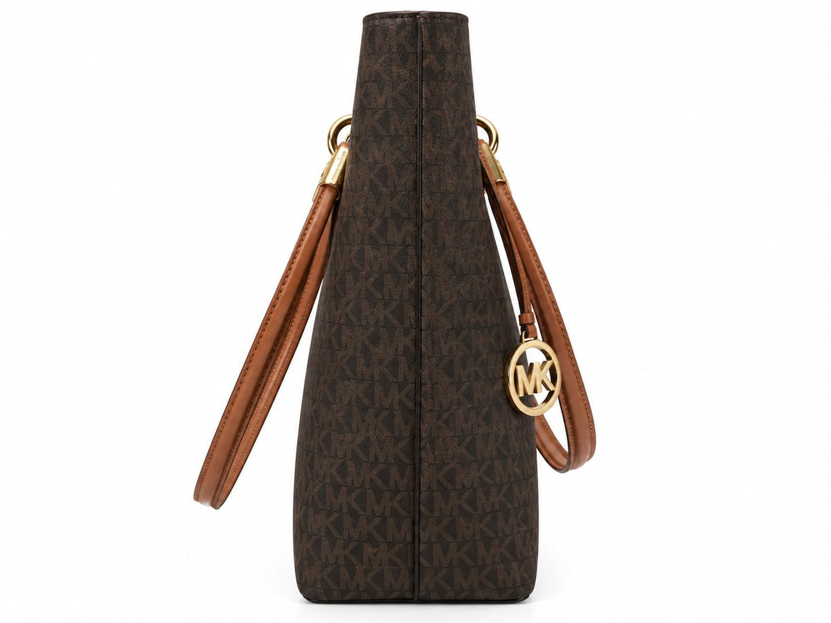 Michael Kors Signature Logo Large Tote Bag – Dark Brown#0066