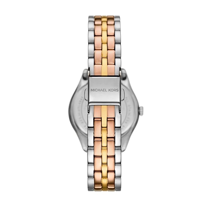Michael Kors Harlowe Two-Tone MK4846 Women’s Watch – Crystal Bezel, Mother-of-Pearl Dial, Multicolor Stainless Steel Bracelet, 33mm, Quartz