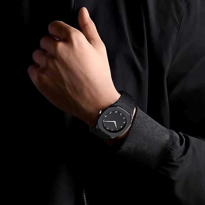 Stylish unisex watch in matte black with a simple and modern design
