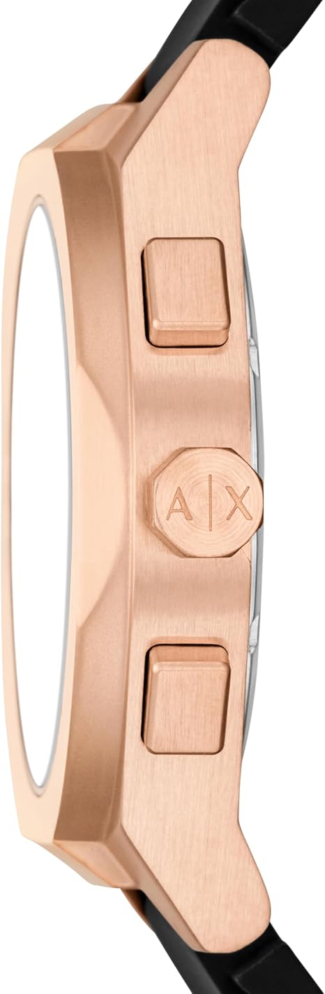 A|X Armani Exchange Sync Men’s Chronograph Watch – Black & Rose Gold