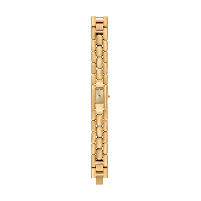 Michael Kors Hally MK4921 Women’s Gold Rectangular Dress Watch – Stainless Steel Quartz Minimalist Luxury Timepiece