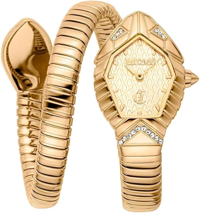Just Cavalli Just Cavalli Signature Snake Women’s Analog Quartz Watch JC1L356M0025 – Gold Stainless Steel