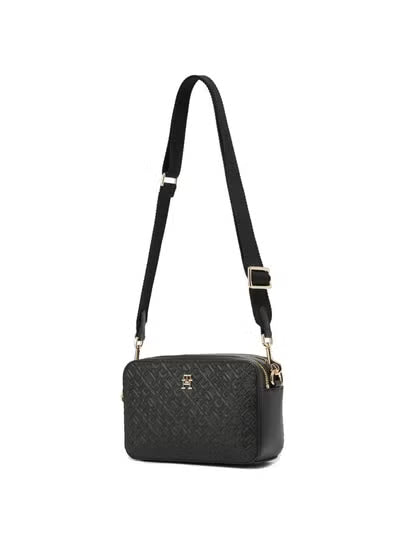 Tommy Hilfiger Black Women Crossbody Bag AW0AW16470 – Premium Leather Elegant Shoulder Bag#053