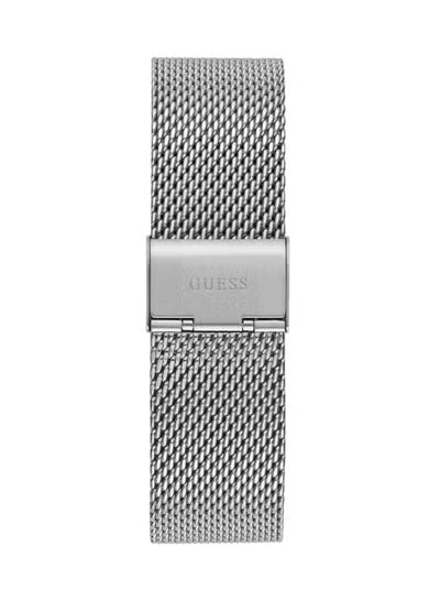 Guess GW0582G1 Men's Watch – Black Dial, Silver Mesh Stainless Steel Strap, 44mm Quartz Analog