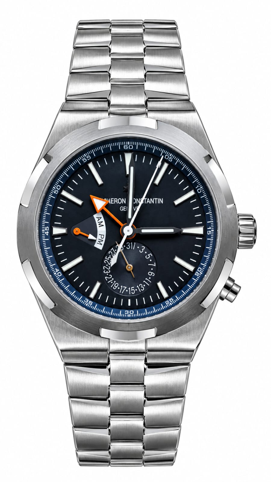 Vacheron Constantin Overseas Dual Time Men's Watch – Deep Blue Dial, Stainless Steel Case and Bracelet