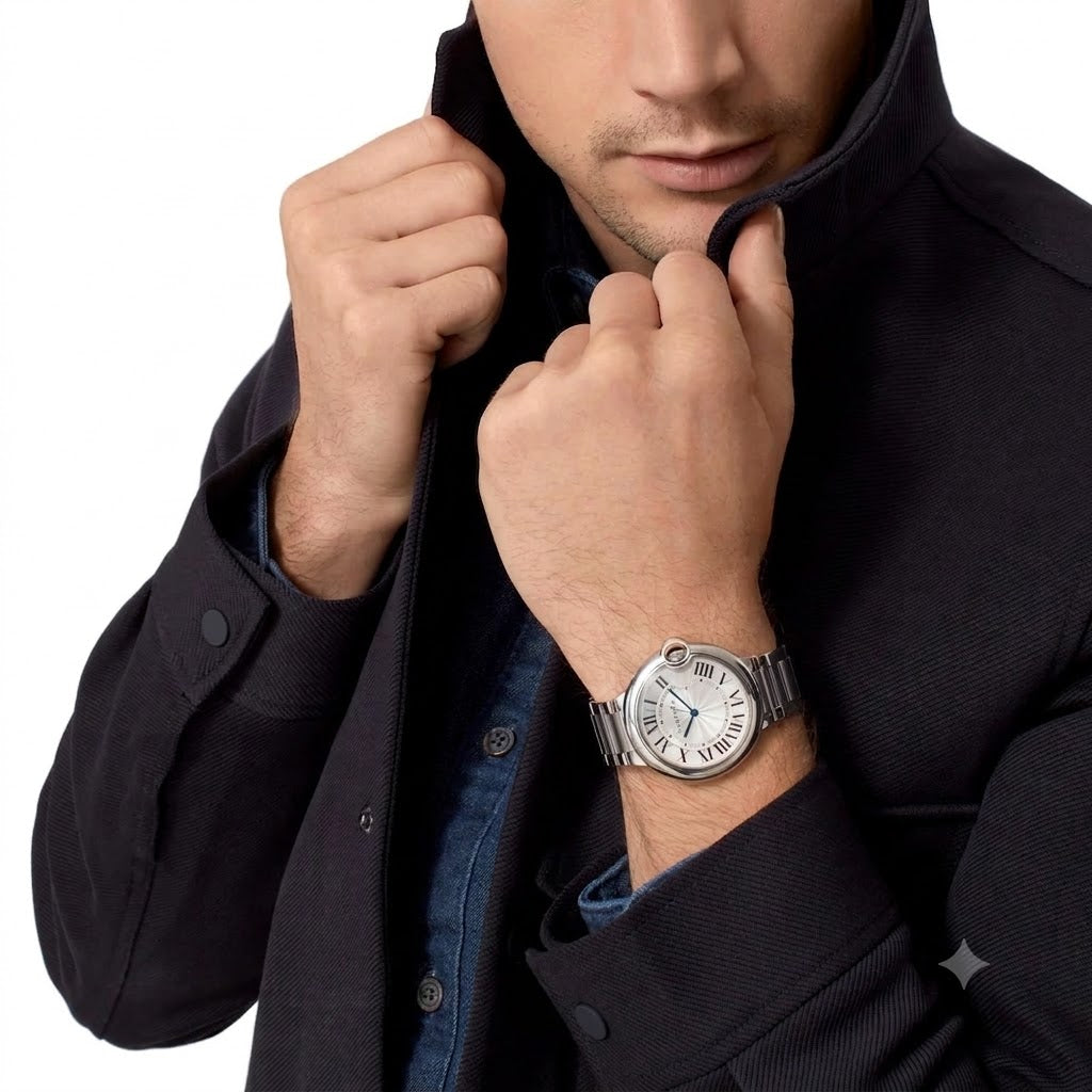 Cartier Ballon Bleu 33 mm – Blue Silvered Dial & Stainless Steel Bracelet