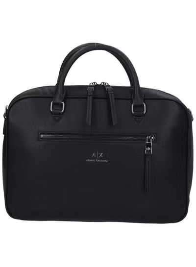 Armani Exchange Black Laptop Bag- Eco-Leather #0004