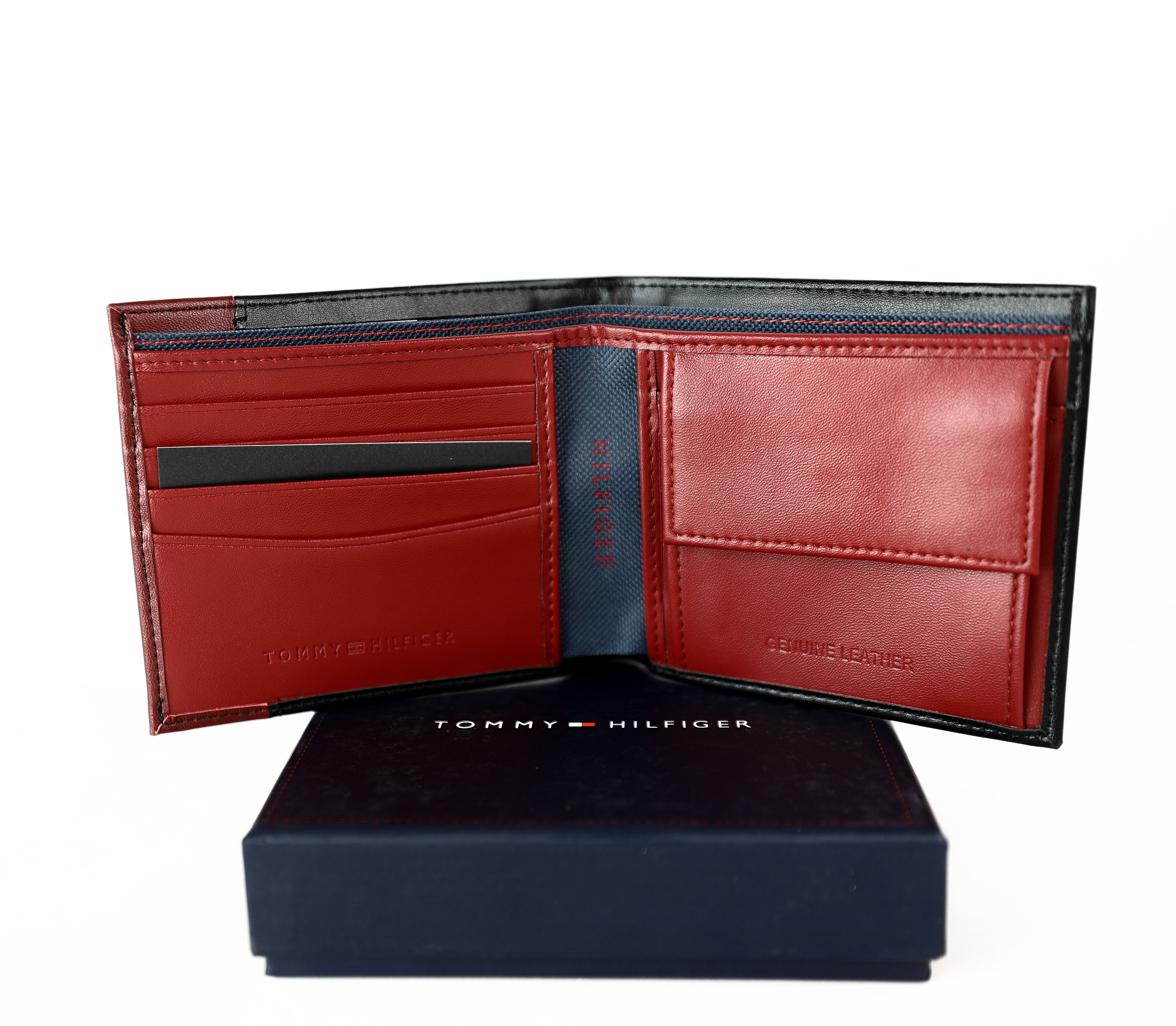 TH Black Leather Bifold Wallet For Men 5#