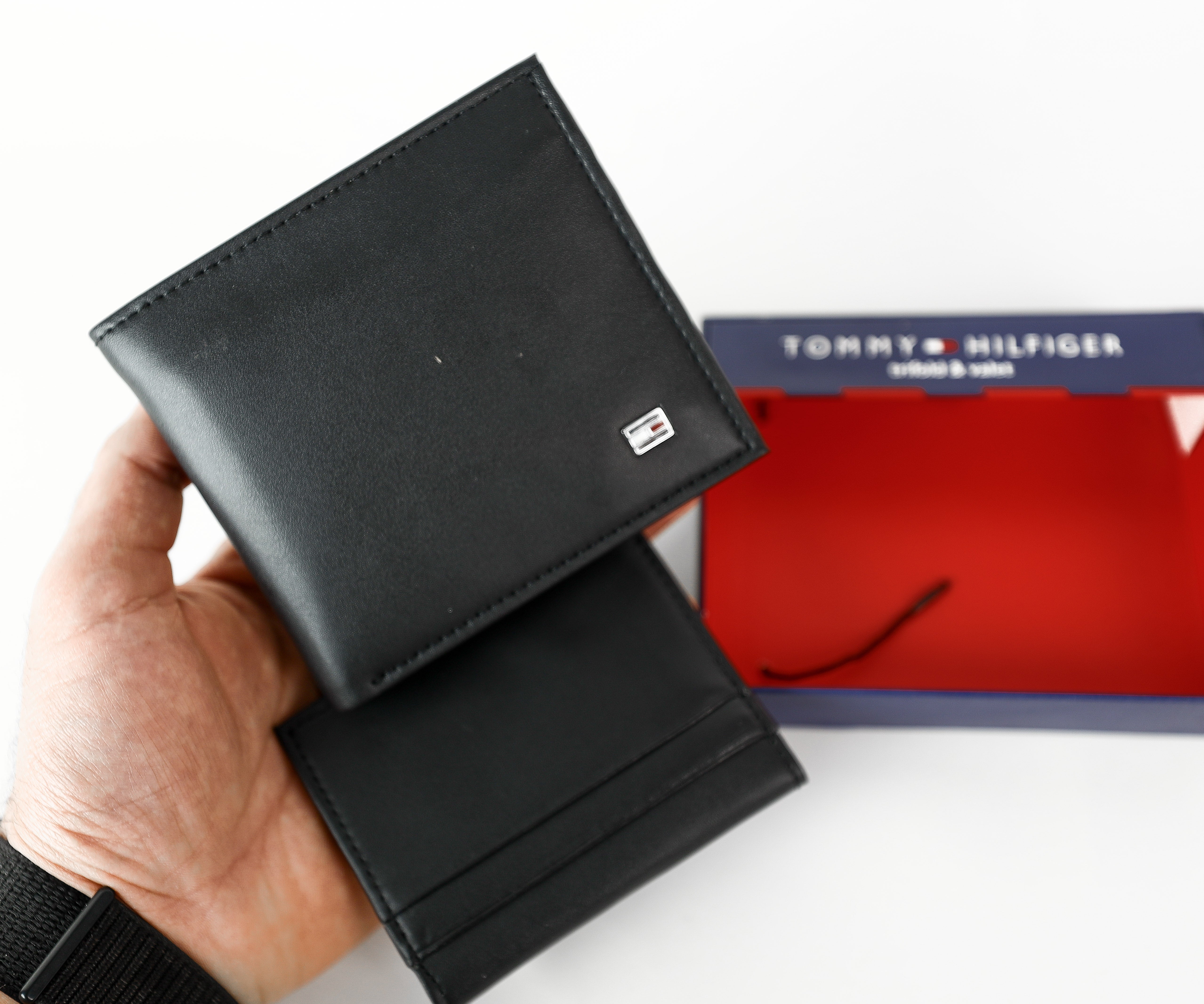 TH Black Leather Wallet For Men #45