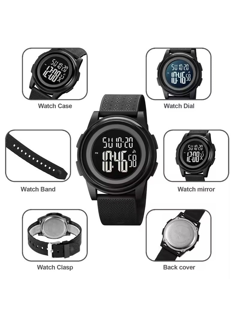 SKMEI 1895 Casual Slim Dial Countdown Sport LED Light Chrono Alarm Digital Wristwatch For Men