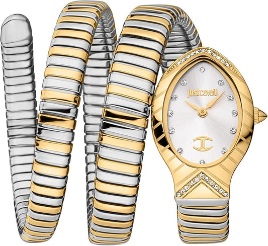 Just Cavalli Signature Snake Quartz Grey Women's Watch – Model JC1L248M0055