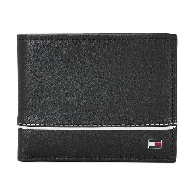 TH Black Leather Wallet For Men #15