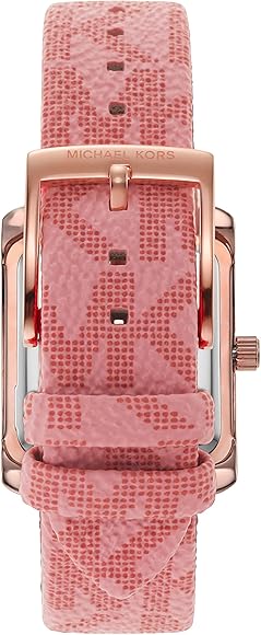 Michael Kors Emery MK2966 Women’s Quartz Watch – Red Dial Pink PVC Strap Rose Gold-Tone Case