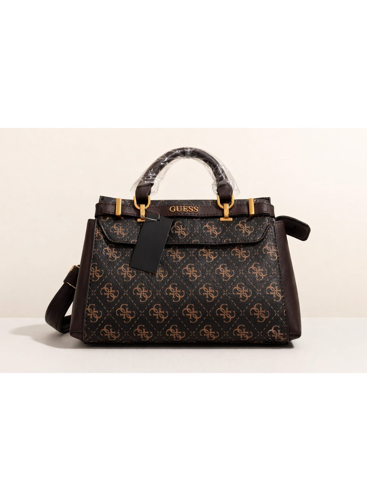 GUESS Logo Print Women's Handbag – Elegant Top Handle & Crossbody Bag #0216