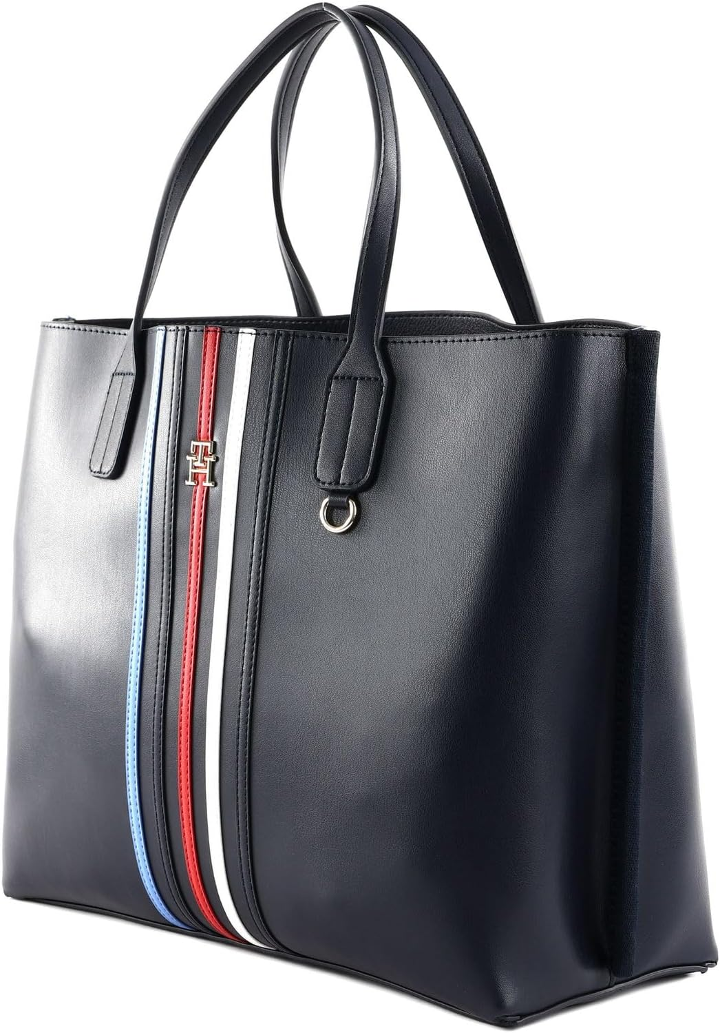 Tommy Hilfiger Black Iconic Logo Detail Textured Tote Bag – Natural/Milk Logo #23