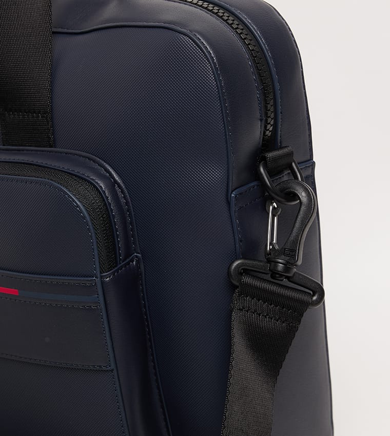 Tommy Hilfiger Navy Laptop Bag for Men – Premium Faux Leather Business Briefcase#NA-1
