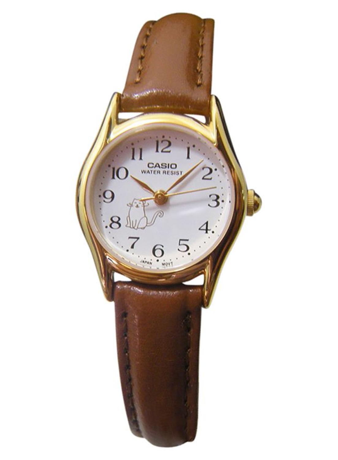 Casio Enticer Women's Analog Watch LTP-1094Q-7B8RDF – Brown Leather Strap with White Dial – 22 mm