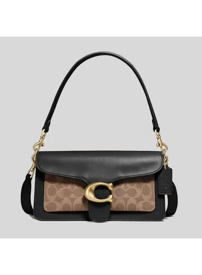 Coach Tabby Shoulder Bag 26 in Signature Canvas Tan Black with Leather Trim – 91215#6