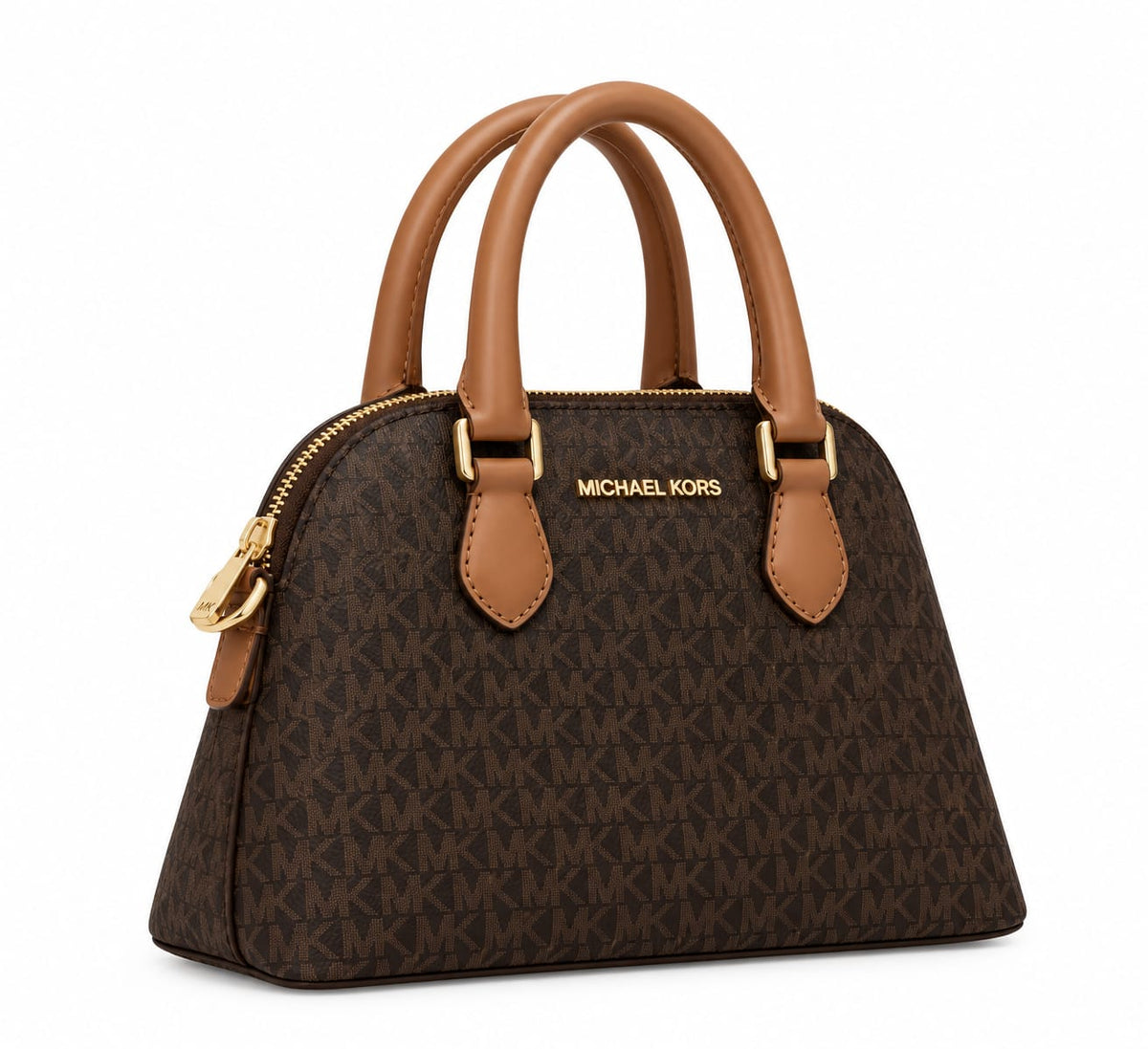 Michael Kors Women's Signature Monogram Dome Satchel Handbag – Brown#0067