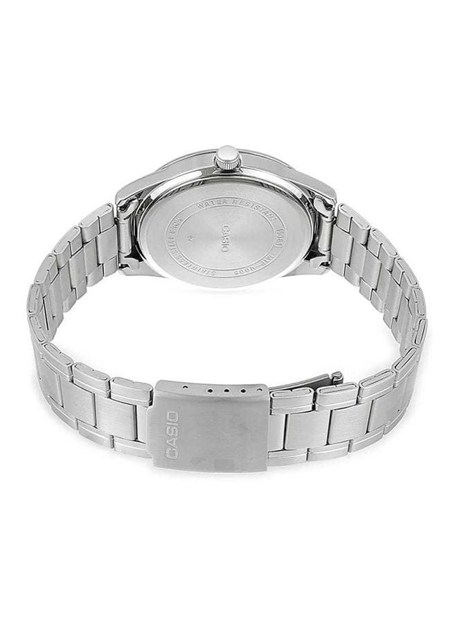 Casio Men's Dress Analog Watch MTP-V005D-7BUDF – Silver Stainless Steel, Water Resistant, 48 mm