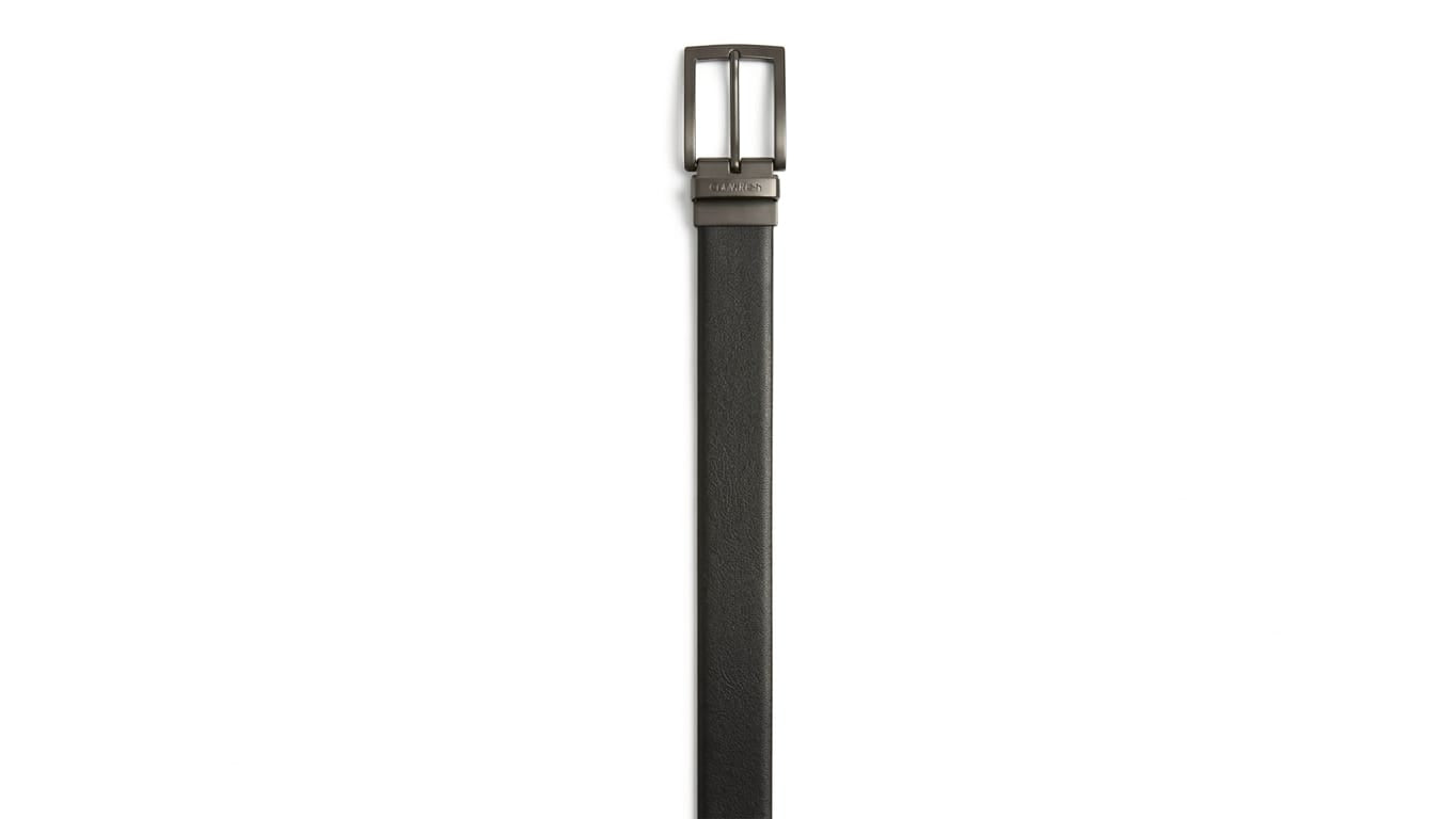 Calvin Klein Men's Reversible Belt – Black & Dark Brown Classic Leather Design#026