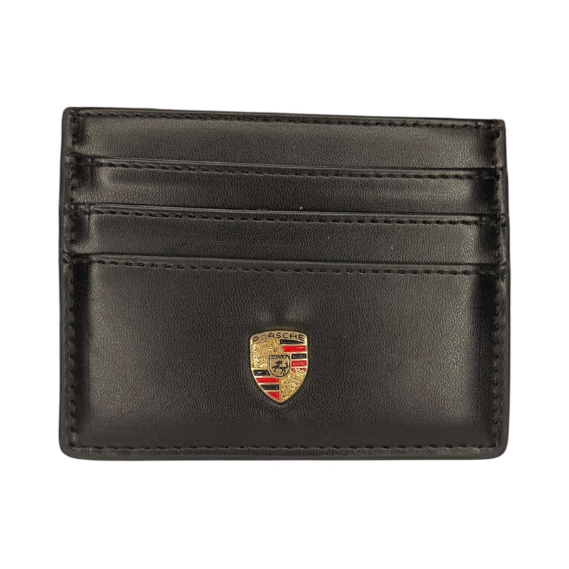 Porsche Crest Black Leather Card Holder – Slim Premium Card Case#23