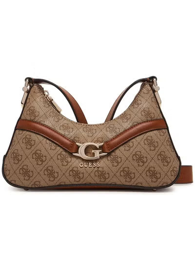 Guess Latte Logo Light Brown Women Crossbody Bag HWSG7993730 – Elegant Leather Monogram Bag#193