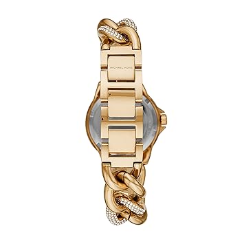 Michael Kors Camille Women’s Chronograph Watch – Gold Stainless Steel with White Dial & Pavé Crystal Bezel | 34mm | MK6842