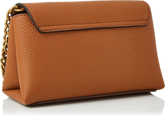 Guess Downtown Chic Mini Xbody Flap Bag – Brown Faux Leather Crossbody